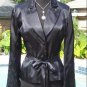 Cache Black Satin Beaded Top Jacket New Size 2/4/6 XS/S Self Belt $228 NWT