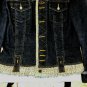 Cache Denim Jacket Rhinestone Buttons New Lined Boucle Tweed Trim Size 10 M NWT