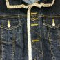 Cache Denim Jacket Rhinestone Buttons New Lined Boucle Tweed Trim Size 10 M NWT
