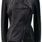 Cache Offset Front Zipper Top Jacket New XS/S/M Zipper Sleeve Nail Head $188 NWT Cache Offset Front Zipper Top Jacket New XS/S/M Zipper Sleeve Nail Head $188 NWT