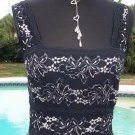 Cache Sheer Illusion Lace Mesh Cami Top New XS/S/M Black White Stretch NWT $98