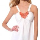 Cache Embellished Stretch Halter Top New Size XS/S/M Built In Bra Lined $108 NWT
