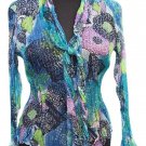 Cache Silk Metallic Sheer Illusion Top New Size S/M/L Self Tie Scarf $148 NWT Cache Silk Metallic Sheer Illusion Top New Size S/M/L Self Tie Scarf $148 NWT