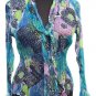 Cache Silk Metallic Sheer Illusion Top New Size S/M/L Self Tie Scarf $148 NWT