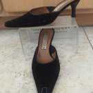 Donald Pliner Couture Black Suede Leather Shoe Mule EUC 8 Slide Basic Elastic Donald Pliner Couture Black Suede Leather Shoe Mule EUC 8 Slide Basic Elastic
