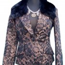 Cache Removable Fox Collar Bronze Metallic Brocade Jacket Top New $298 NWT Cache Removable Fox Collar Bronze Metallic Brocade Jacket Top New $298 NWT