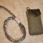Cache Metallic Snake Leather + Canvas Purse Top New Shopper Tote Shoulder $148