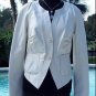 Cache Luxe Pearled Ivory Lamb Leather Jacket Top Top New Sz 4/6/8 S/M $398 NWT