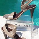 Donald Pliner Couture Metallic Sandal Shoe New Crepe Elastic Ankle Wrap $240 NIB Donald Pliner Couture Metallic Sandal Shoe New Crepe Elastic Ankle Wrap $240 NIB