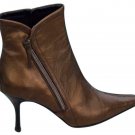 Donald Pliner Metallic Leather Boot Shoe New Diagonal Side Zipper Signature $350