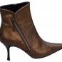 Donald Pliner Metallic Leather Boot Shoe New Diagonal Side Zipper Signature $350