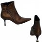 Donald Pliner Metallic Leather Boot Shoe New Diagonal Side Zipper Signature $350