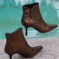 Donald Pliner Metallic Leather Boot Shoe New Diagonal Side Zipper Signature $350