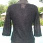 Cache Stretch Body Hugging Sheer Illusion Eyelash EUC Size S/M Black 3/4 Sleeve