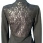 Cache Lined Hidden Zipper Elaborate Lace Back Top Jacket New S/M/L $188 NWT