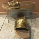 Donald Pliner Cava Gold Leopard Metallic Leather Slide New $198 NIB Sz 8.5 Donald Pliner Cava Gold Leopard Metallic Leather Slide New $198 NIB Sz 8.5