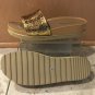 Donald Pliner Cava Gold Leopard Metallic Leather Slide New $198 NIB Sz 8.5