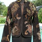CHICO'S Chicos 1 Velvet Jacket Top New Sz S/M Lined Elaborate Embellished $198 CHICO'S Chicos 1 Velvet Jacket Top New Sz S/M Lined Elaborate Embellished $198