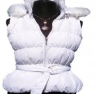 Cache Faux Fur Hoodie Vest Jacket Top New Quilted Down Filled Self-Belt $168 NWT Cache Faux Fur Hoodie Vest Jacket Top New Quilted Down Filled Self-Belt $168 NWT