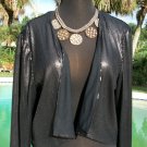 Cache Black Sequin Top Jacket Shrug New Size L Metallic Kissed Lined $108 NWT Cache Black Sequin Top Jacket Shrug New Size L Metallic Kissed Lined $108 NWT