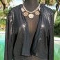 Cache Black Sequin Top Jacket Shrug New Size L Metallic Kissed Lined $108 NWT
