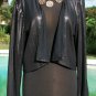 Cache Black Sequin Top Jacket Shrug New Size L Metallic Kissed Lined $108 NWT