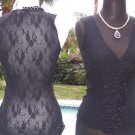 Cache Sheer Illusion Lace Back Peek A Boo Mesh Front Cami Top NWT XS/S/M/L $88
