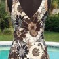 Cache Double Plunging V Neck Linen Embellished Top New 4/6/8 S/M Lined $138 NWT