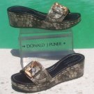 Donald Pliner Tortoise Patent Leather Wedge Platform Shoe Buckle Detail New $335 Donald Pliner Tortoise Patent Leather Wedge Platform Shoe Buckle Detail New $335
