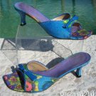 Stuart Weitzman CAPRI PEONY LINEN LEATHER Shoe Sandal EUC 7.5 Slide $275 Stuart Weitzman CAPRI PEONY LINEN LEATHER Shoe Sandal EUC 7.5 Slide $275