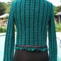 Cache Boucle Tweed Top Jacket Shrug New Sz XS/S Metal Lace Trim Eyelash $128 NWT