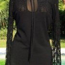 Cache Peek A Boo Crochet Neck Sleeves Knit Top Key Hole Stretch Sz S/M/L NWT $98 Cache Peek A Boo Crochet Neck Sleeves Knit Top Key Hole Stretch Sz S/M/L NWT $98