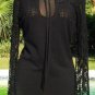 Cache Peek A Boo Crochet Neck Sleeves Knit Top Key Hole Stretch Sz S/M/L NWT $98