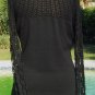 Cache Peek A Boo Crochet Neck Sleeves Knit Top Key Hole Stretch Sz S/M/L NWT $98