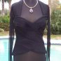 Cache Ruched Ottoman Sheer Illusion Shoulder Sleeve Top New Sz XS/S 0/2/4/6 $168