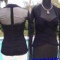 Cache Ruched Ottoman Sheer Illusion Shoulder Sleeve Top New Sz XS/S 0/2/4/6 $168