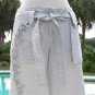 Cache Cargo Roll Up Sequin Embellished Pant + Belt New Dove Gray $118 NWT S/M/L