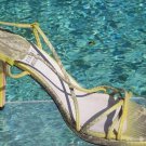 Stuart Weitzman Couture Lizard Leather Shoe Sandal New 8 Strapy Sexy Event $270