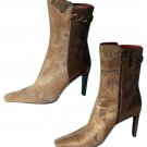 Donald Pliner Couture Sand Bronze Metallic Hair Calf Leather Boot Shoe New $450