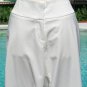 Cache Trapunto Self Belt Cuff Hem Pant New Sz 6/8 S/M Stretch Off White $98 NWT