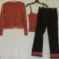 Cache Lot 3 Top Cami Cardigan Pant New Size S / 4 Work Event Suit $215 Vintage