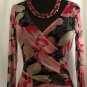 Cache Mesh Sheer Illusion Ruched Wrap Plunge V Top New XS/S/M Peek A Boo $98 NWT