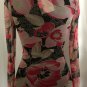 Cache Mesh Sheer Illusion Ruched Wrap Plunge V Top New XS/S/M Peek A Boo $98 NWT