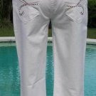 Cache White Denim Embellished Jean Pant New Crop Stretch Size 4/6/8 S/M $88 NWT Cache White Denim Embellished Jean Pant New Crop Stretch Size 4/6/8 S/M $88 NWT