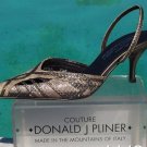 Donald Pliner Couture Cobra Leather Shoe New Sz 5 5.5 Pointy Toe Sling Back $265