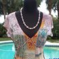 Cache Mesh Zen Dragonfly Empire Bust Top NWT Sz XS/S/M $98 Stretch Peek A Boo