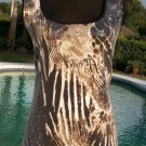 CACHE New  SAFARI PRINT TEXTURED LAYERS PATTERN Top Cami Size L/XL Stretch NWT
