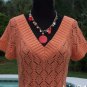 Cache Peek A Boo Crochet Metallic Knit Top New Size S/M/L V Neck Stretch $98 NWT