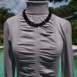Cache Top New Sz XS/S Stretch Shirred Ruched Silver Gray Banded Bottom $98 NWT