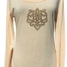 Cache Rhinestone Crown Crest Vanilla Cream Top New Size XS/S/M Stretch NWT $98 Cache Rhinestone Crown Crest Vanilla Cream Top New Size XS/S/M Stretch NWT $98